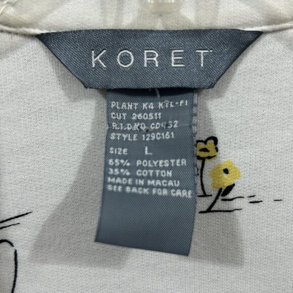 VTG 90s Koret Womens Knit Jacket w/ Pockets Full Zip Black City Scene Size LG - Picture 5 of 9